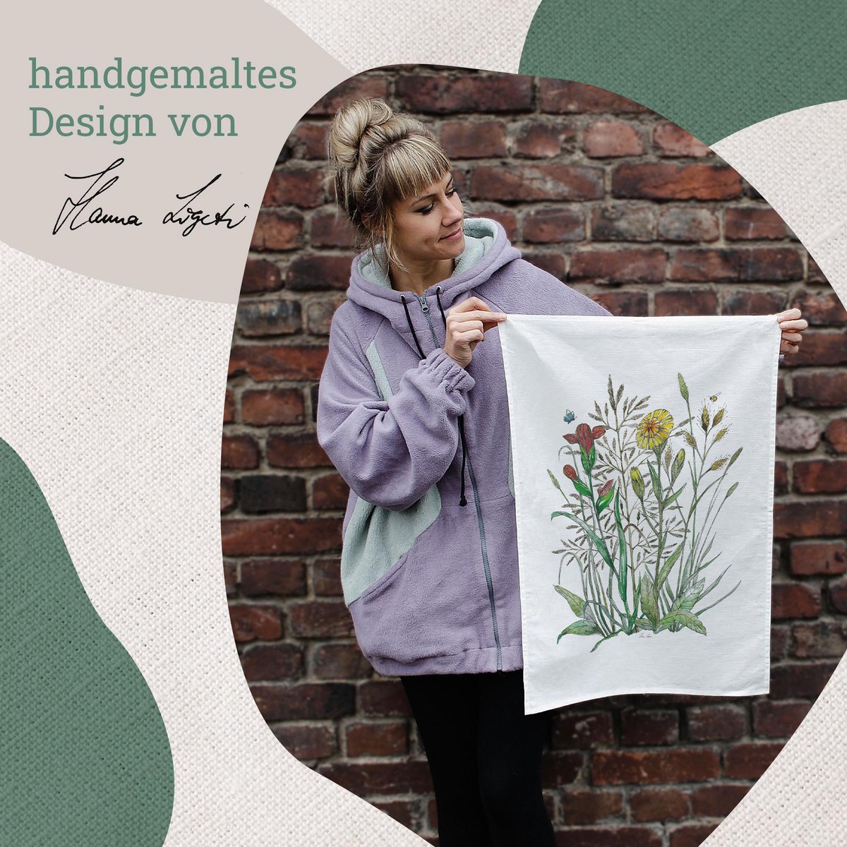 Tea towel - summer flowers