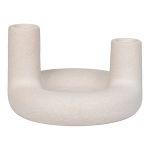 Kerzenhalter - Keramik, Beige - Ø13x8,5 cm