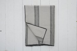 Dug / plaid - hør - 200cm x148cm - stribet