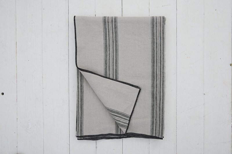 Obrus / krata - len - 200cm x148cm - w paski