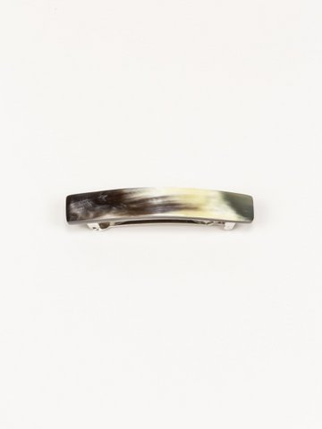 Small rectangular barrette in black african horn
