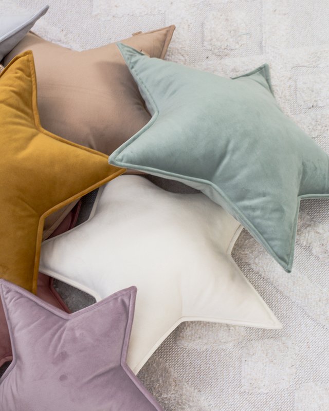 VELVET STAR PILLOW (9 colours) S size