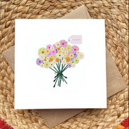 Tarjeta Pastel Ramo Felicitaciones