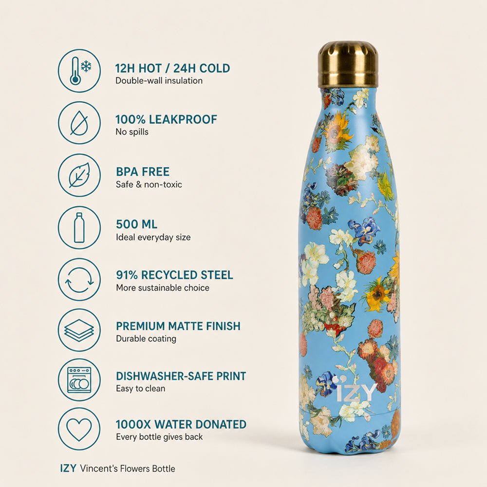 Izy thermos bottiglia di Vincent's Fiori - 500 ml di bottiglie di acqua isolata