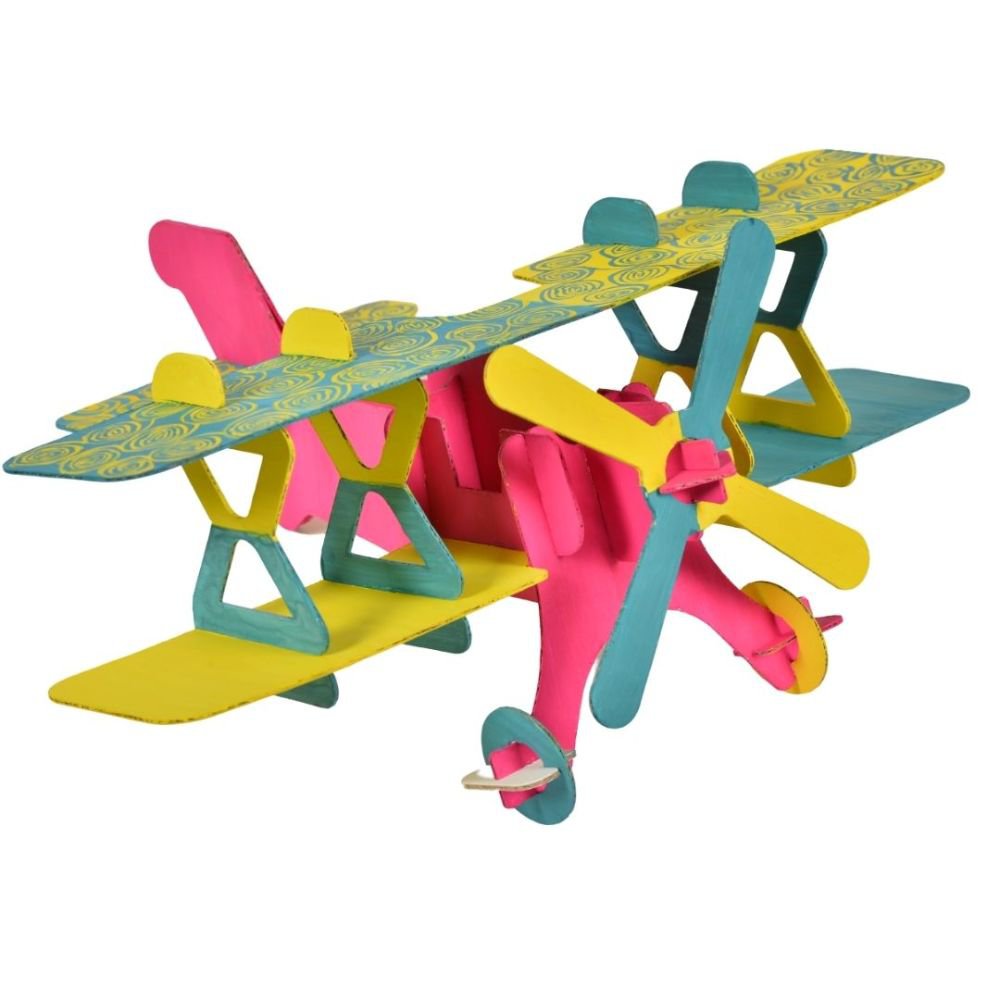 Maqueta de avión, juguete de cartón para construcción y pintura, bricolaje, 3D, blanco, 6+