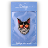Sticker- en strijkbadge Kat zwart wit