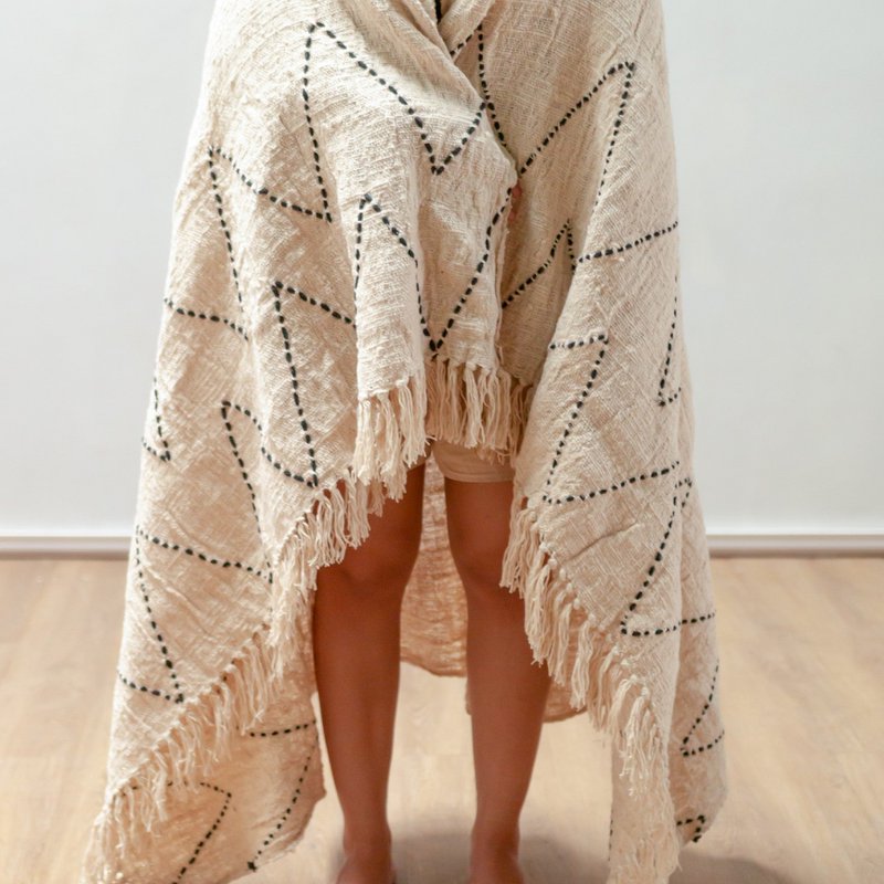 Bomuldstæppe | Sengetæppe | Sengetæppe | Sofatæppe 140x200 cm LINGGAH Håndvævet fra Cotton