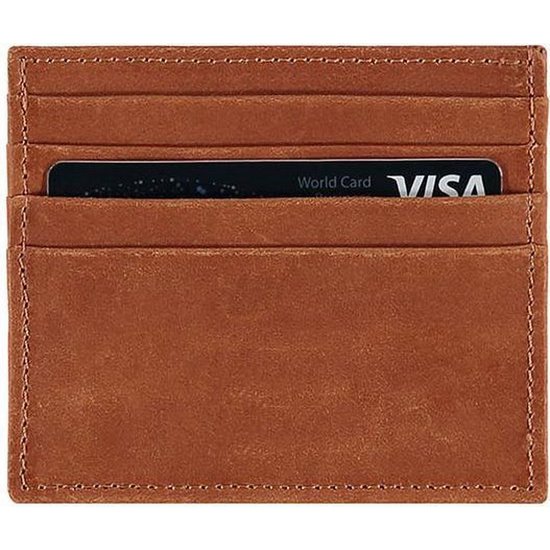 Porte-cartes en cuir - brun cognac