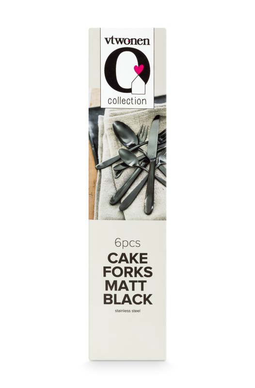 Set/6 Cake Forks Matt Black