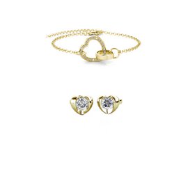 Simply Love Locked Heart Set and Box - Guld og Krystal