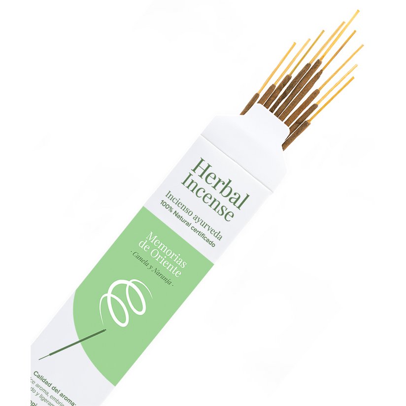 BioAroma certificeret økologisk røgelse fra Memories of the East. Ayurveda. Fair Trade. Nul spild. 12 stænger.