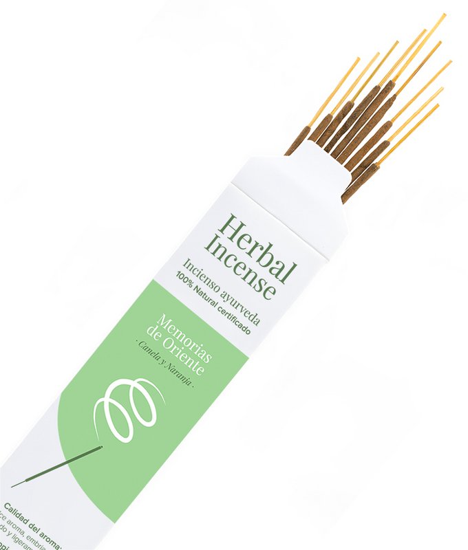 Incenso ecologico certificato BioAroma di Memories of the East. Ayurveda. Commercio equo e solidale. Zero rifiuti. 12 canne.
