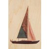 Carte postale en bois travel boat