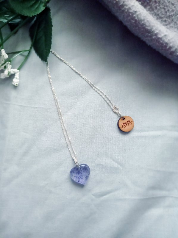 Collar de cuarzo azul, piedra preciosa de cuarzo arándano, collar colgante de piedras preciosas en plata de ley 925
