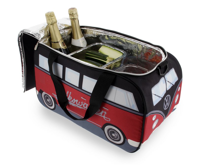 Volkswagen VW T1 Bus Bolsa Nevera (25 l) - Rojo y Negro