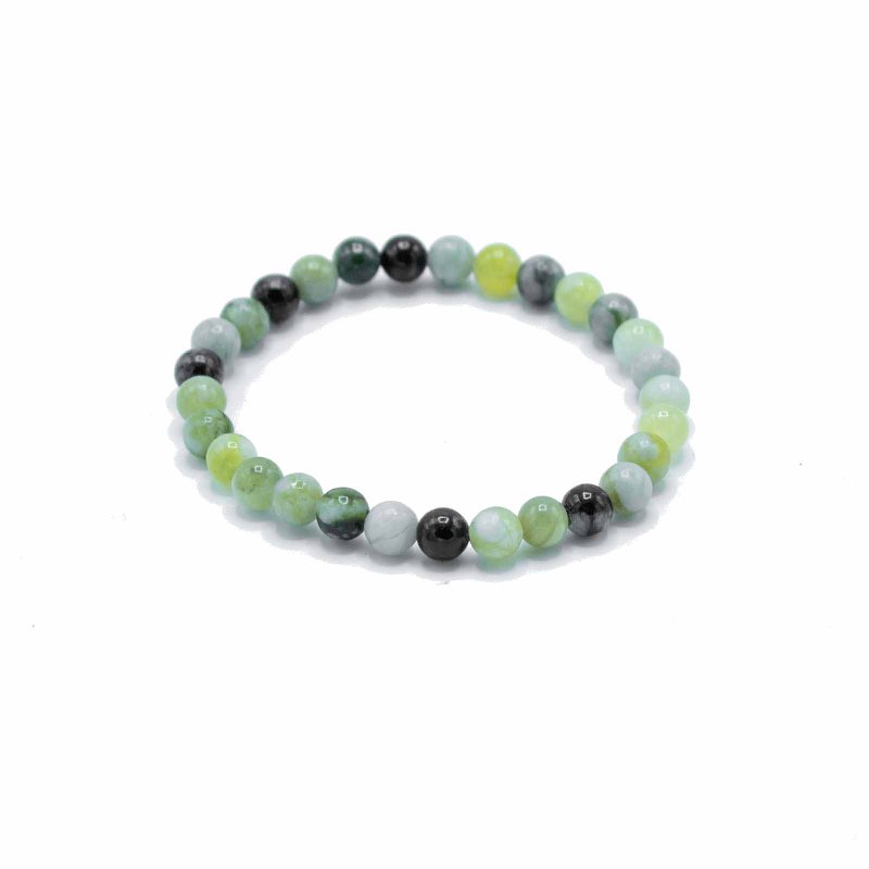 Edelstein-Manifestationen-Armband – Olivenjade