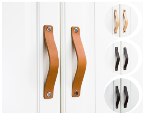 Leather furniture handles for hole spacing 128 mm