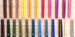 2 x Handmade Beeswax Taper Candles - Twisted Taper Candle Sticks - Homemade Dinner Colourful Spiral CandleSticks - Modern Minimalist Decor