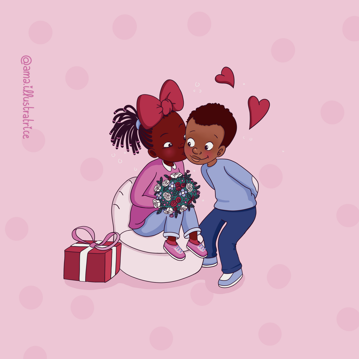 Carte carrée simple "les amoureux"