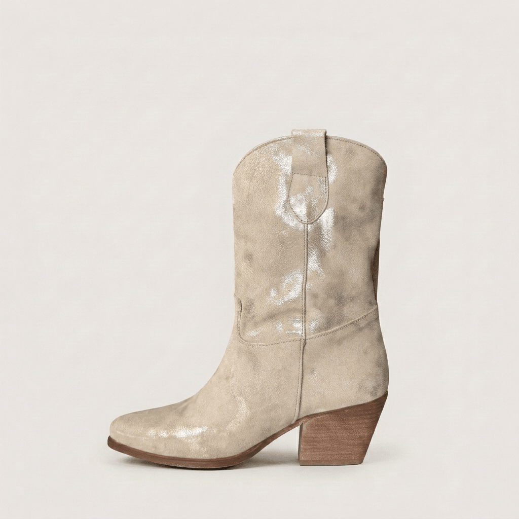 Dakota Shine Beige Texan ankelstøvler