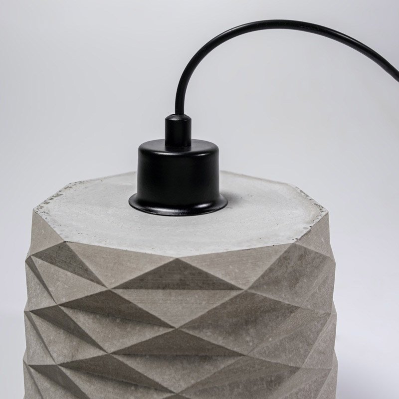 Pendelleuchte aus grauem Beton