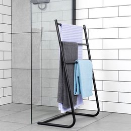 Towel Stand Metal Black