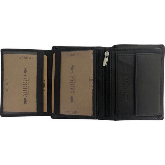 Schwarze Brieftasche Wallet Männer echt lernen RFID Anti Skim