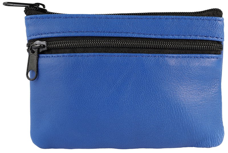 Portachiavi/portachiavi in ​​vera pelle Excellanc, blu