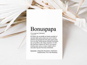 Postkaart "Bonus Papa" definitie