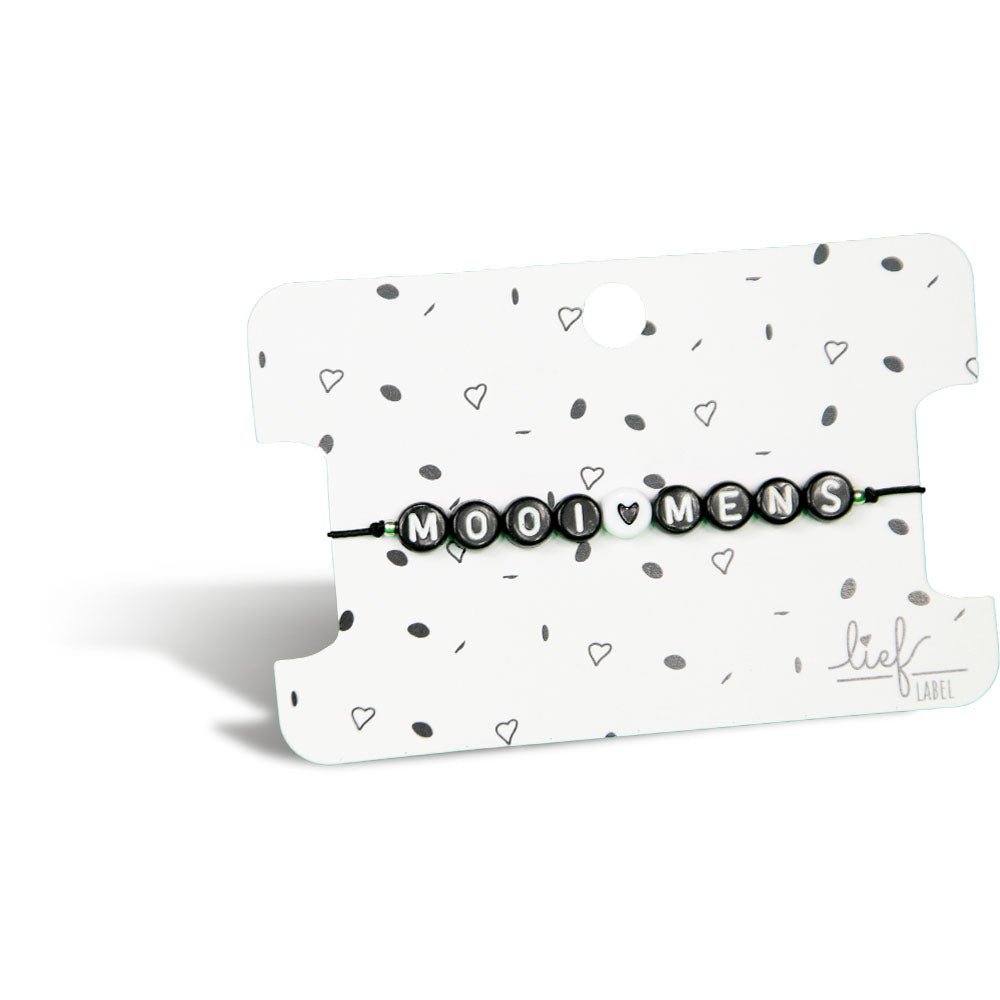 Armband I care Schwarz und Weiß mit Charme