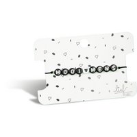 Bracelet I care Black and white with charm