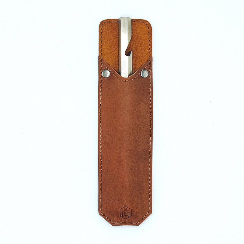 Bottle opener with leather sleeve, Brut Homeware