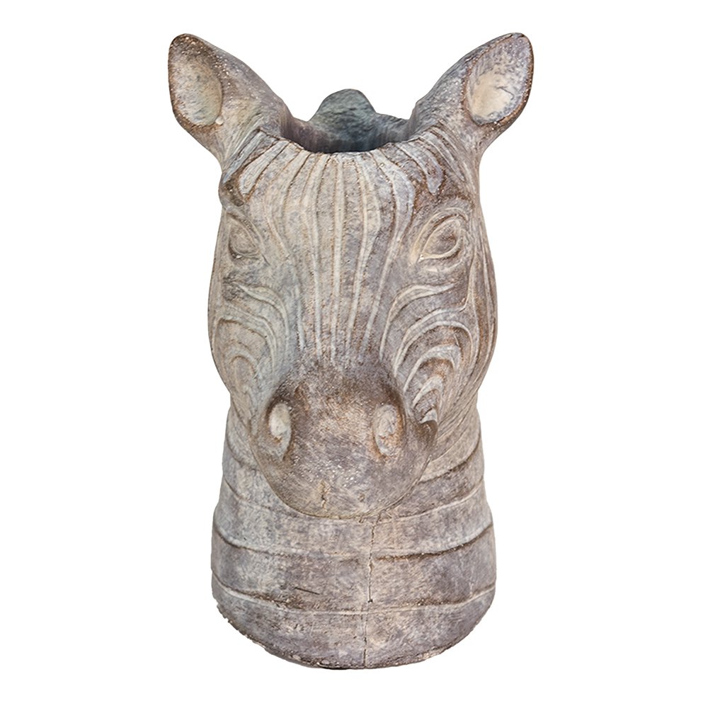 Bloempot Zebra 16x10x15 cm Grijs Steen Bloempot Binnen