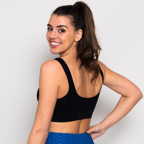 Seamless Comfortable Sports bra with Removable Pads - Black