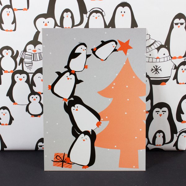 Arbre de pingouin de carte postale