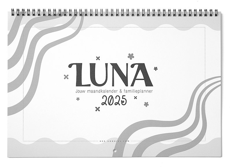LUNA Planer rodzinny 2025 // Kalendarz miesięczny XL Planer rodzinny dla sześciu osób