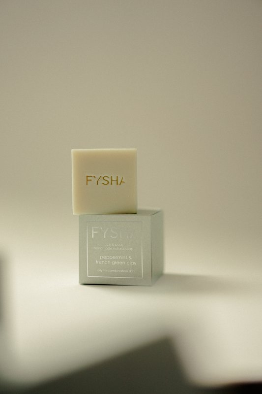 Seife aus Pfefferminze und französischer grüner Tonerde – vegan, handgefertigt, frei von Palmöl