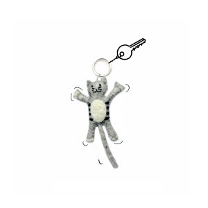 Keyring cat grey