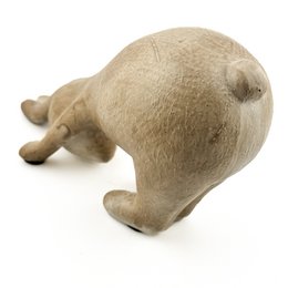 Pottery ornament rabbit yoga beige