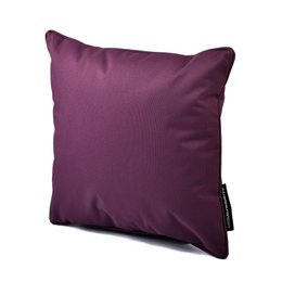  A plush, berry-colored outdoor cushion with a soft, durable fabric that is weather-resistant and easy to clean.