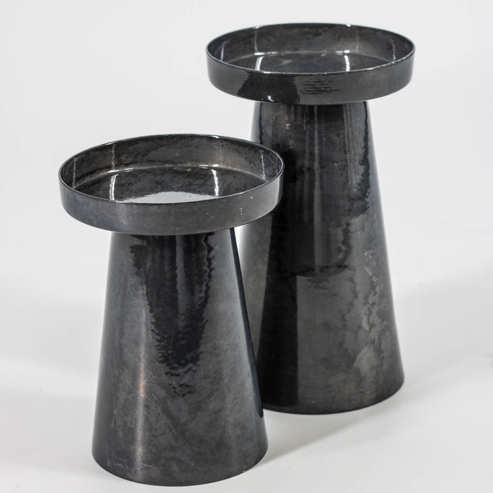 Metalen kaarsenstandaard blauw