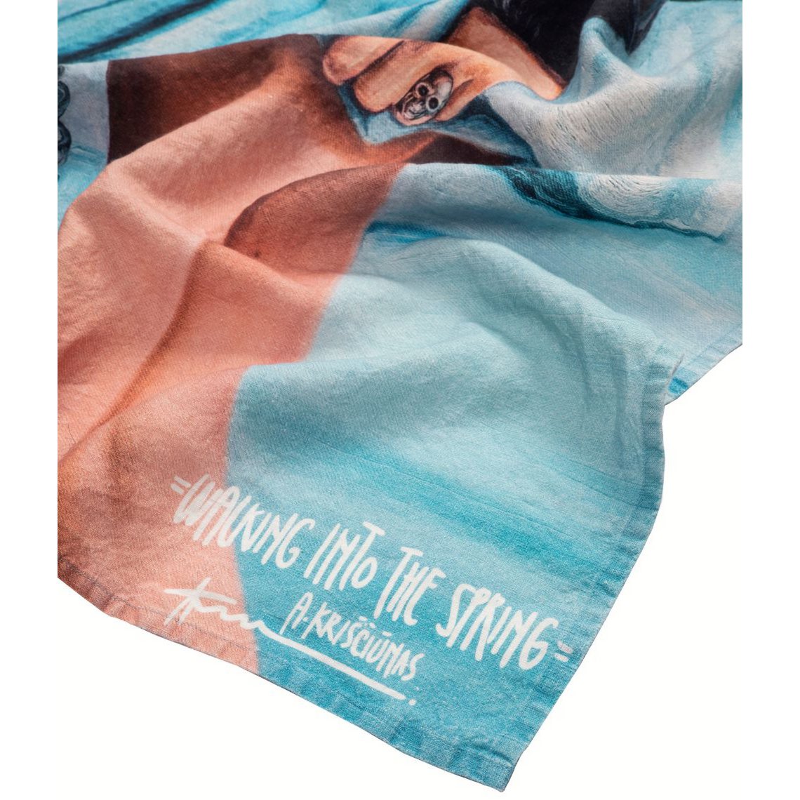 Linen beach towel Walking into the Spring - Algis Kriščiūnas