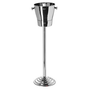 Wine cooler with stand ALVARO hammered stainless steel silver Ø 26.5 cm height 82 cm