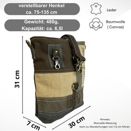 Sunsa vintage schoudertas. Canvas schoudertas, damestas