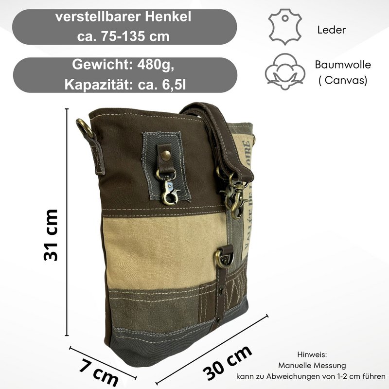 Sunsa vintage schoudertas. Canvas schoudertas, damestas