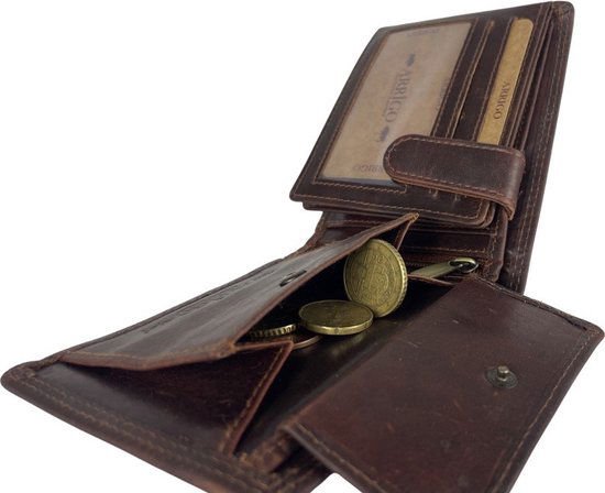 Wallet Men Brown RFID Anti Skim Billfold