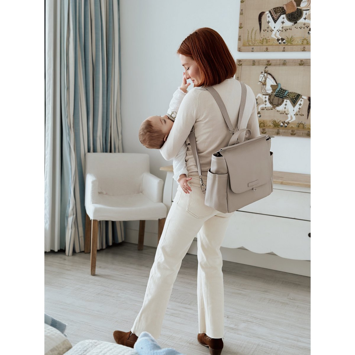 MIREM Zwangerschapstas By Nenina & Co Grijs + Cadeauaankleedkussen