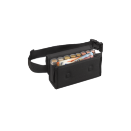 Black coin pocket wallet with slots for euro coins, designed for professional use by waiters and bartenders.