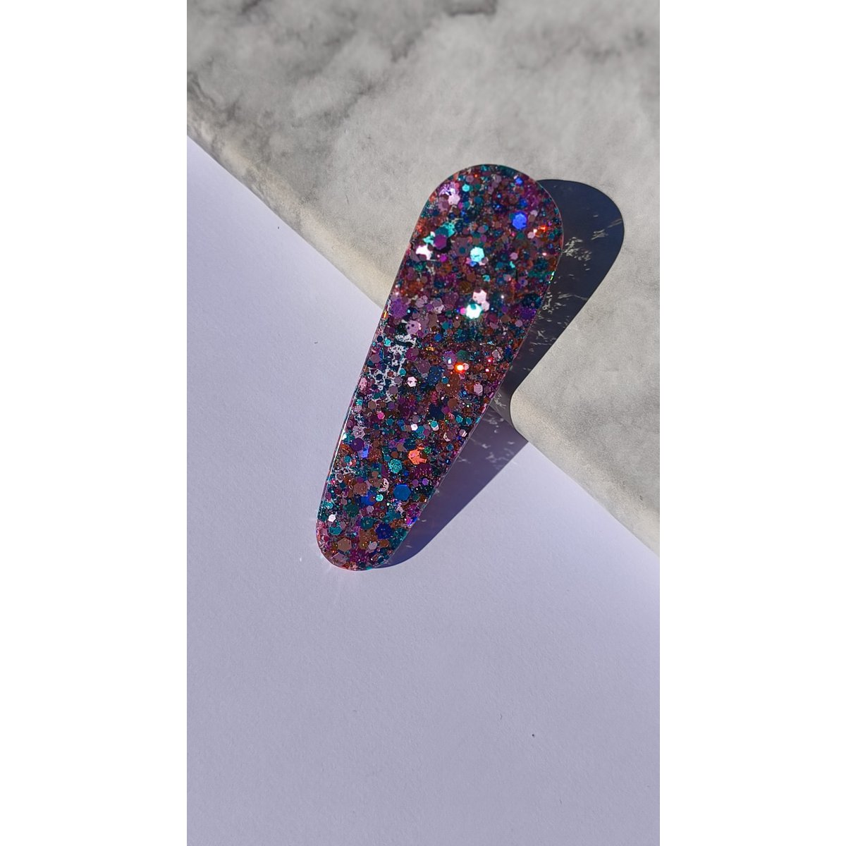 ⋒ pacchetto di clip per capelli in resina - farfalla glitter (8 articoli) ⋒