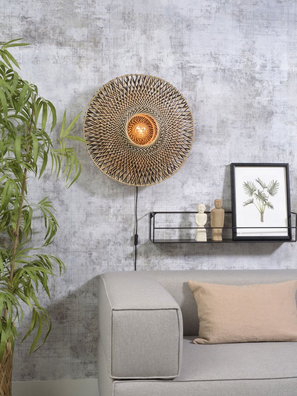 Wandlamp Bali 60cm zw./nat., M